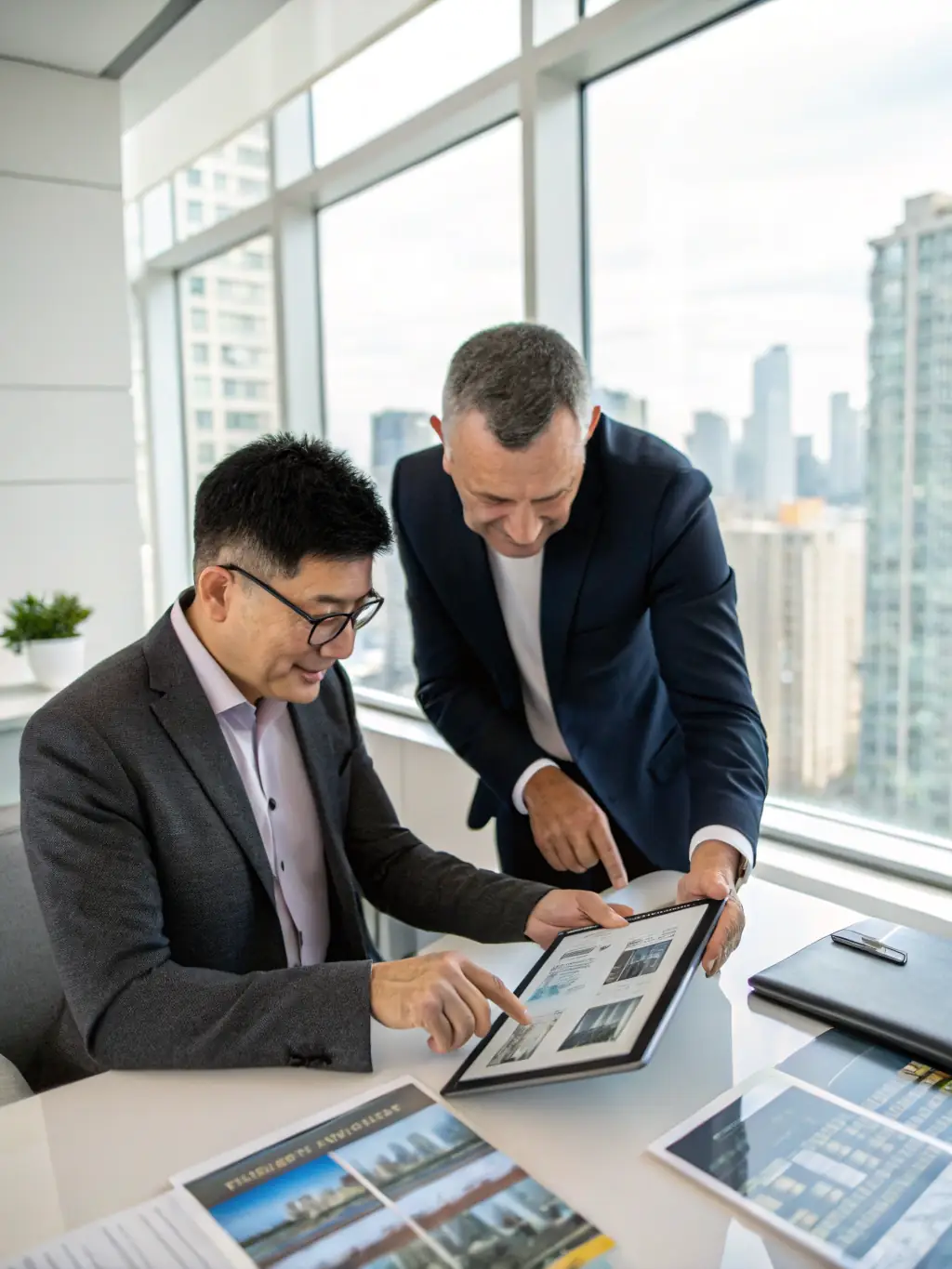 A real estate agent closing a deal with a client, showcasing the positive outcome of effective communication.