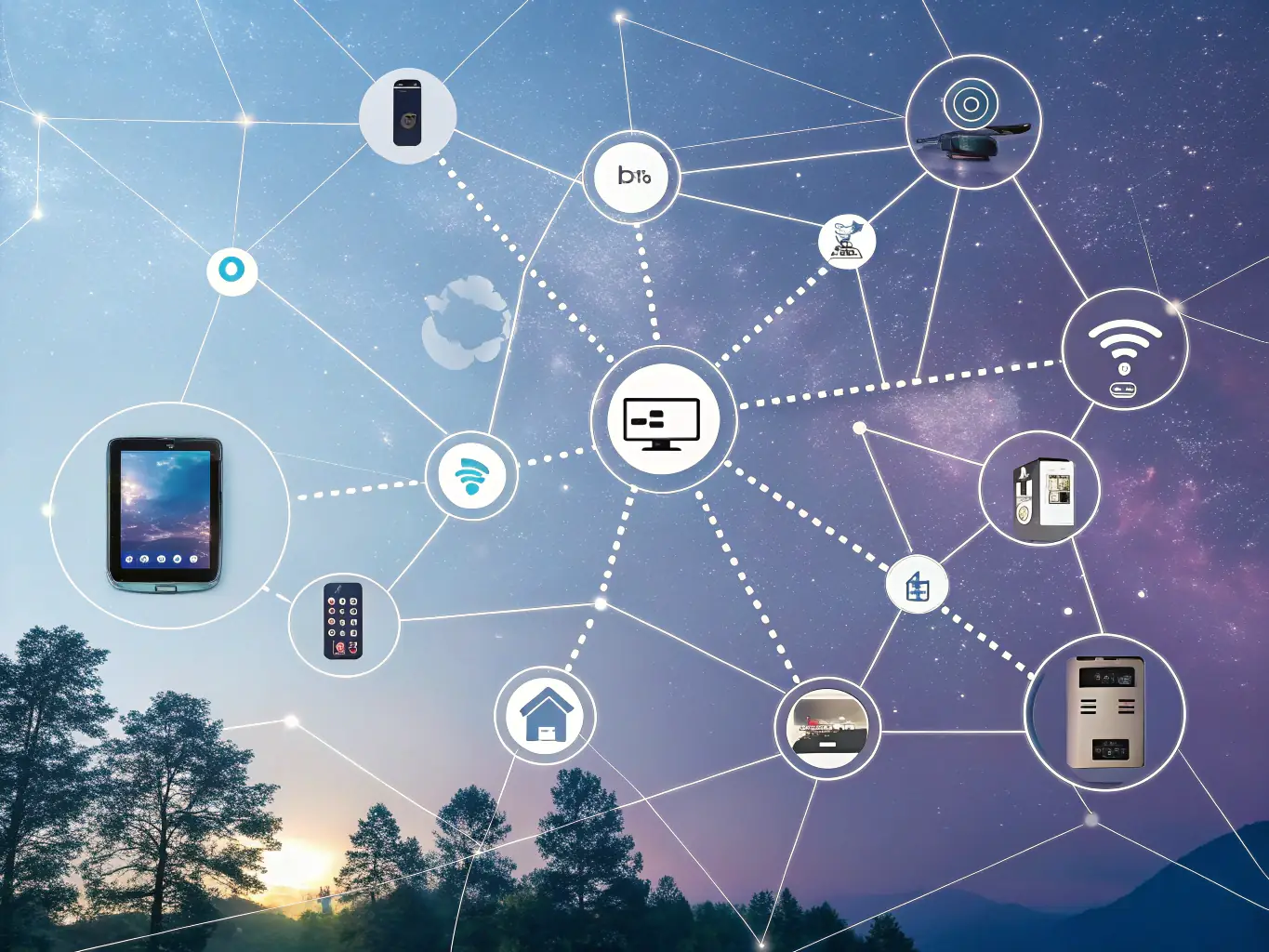 An integrated telecom system seamlessly connecting various devices and platforms used by a real estate agency.