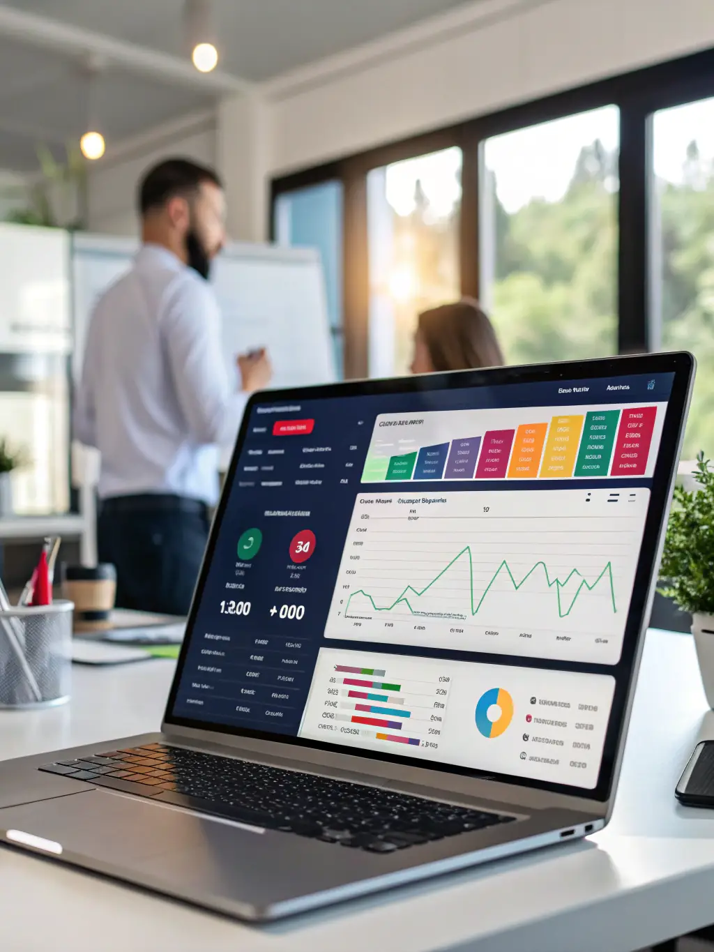 A clear dashboard displaying real-time call analytics, providing insights into call volumes, durations, and outcomes.